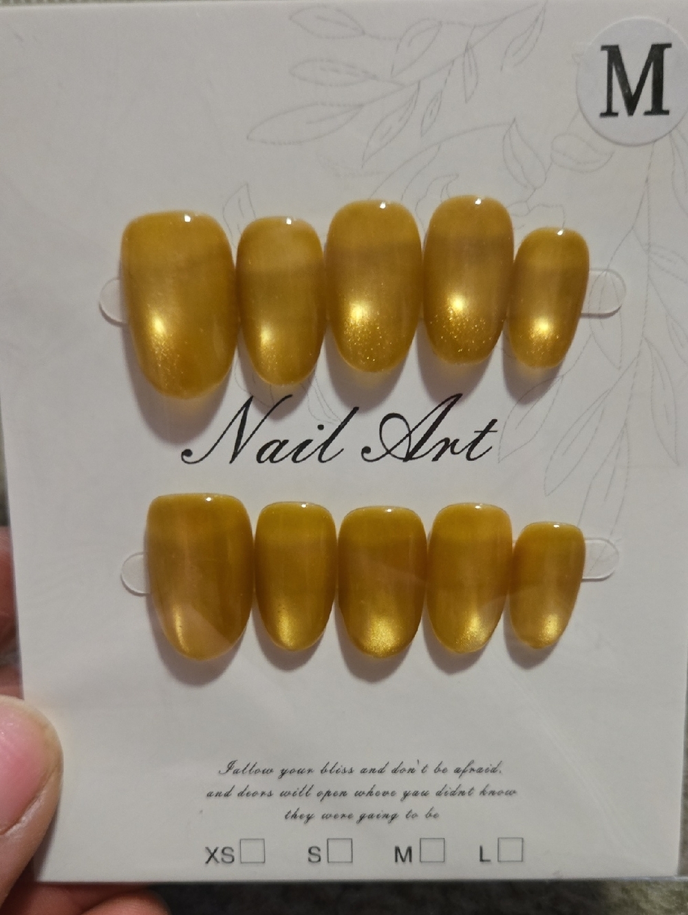 Gold Shimmer Press-On Nail Set